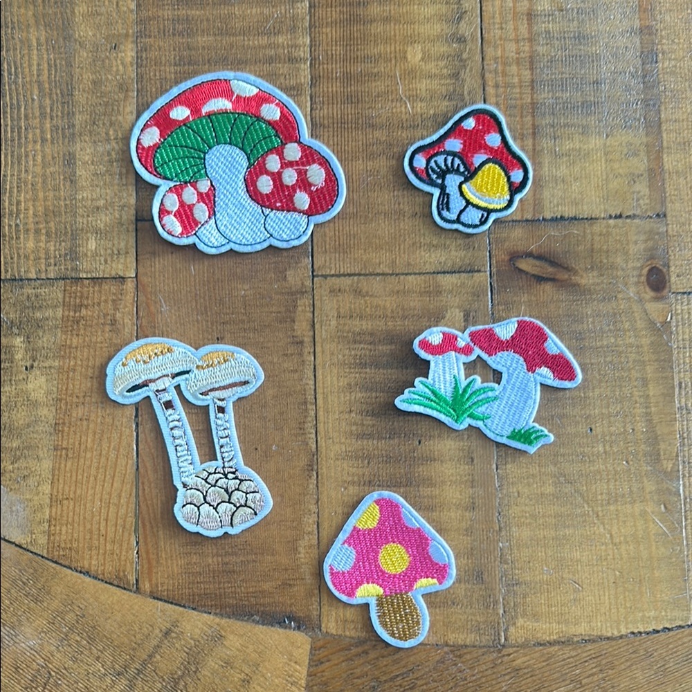 Colorful Mushroom Embroidered Patches